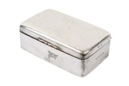 An early 20th century silver cigarette box.