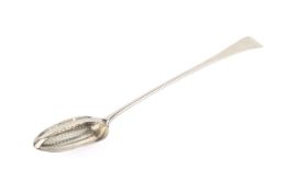 A Georgian silver sieve/straining spoon.