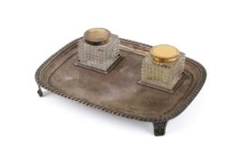 A late 19th century American silver pen tray.