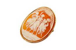 A 9ct gold cameo brooch.