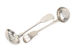 Two Victorian silver sugar sifter spoons.