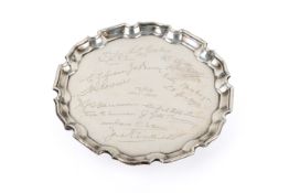 An early 20th century silver salver.