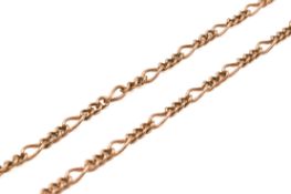 A 9ct gold link chain. Hallmarked, length 52cm, weight 16.4g.