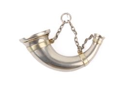 A Victorian silver snuff horn.