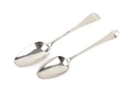 Two Georgian silver spoons. Comprising a baptism spoon engraved 'I.B, I.H, Bapt.