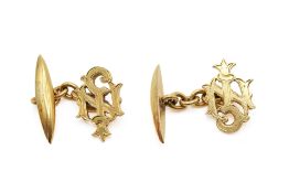 A pair of tested 18ct gold handmade cufflinks.