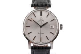 A stainless steel Omega automatic Geneve wristwatch.