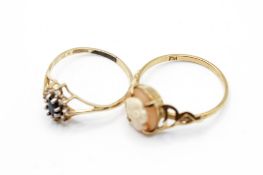 Two 9ct gold dress rings.