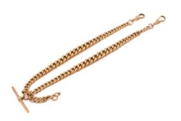 A 9ct gold double Albert chain.