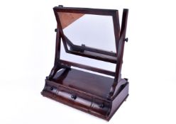 An Edwardian mahogany veneer dressing table mirror. Having three drawers.