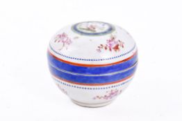 A 19th century European hand painted porcelain trinket box.