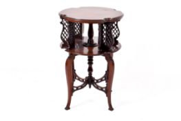 A late Victorian mahogany revolving bookcase table.