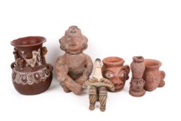 A collection of assorted 20th century native South American and other pottery items.