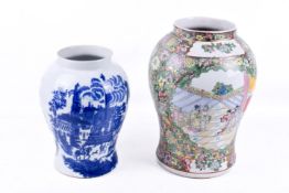 Two 20th Ccntury oriental style baluster vases.