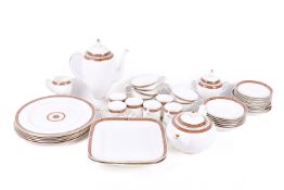 A Wedgwood Commodore porcelain coffee and tea service, mostly for six.