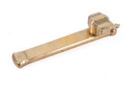 An Ottoman style brass travelling inkwell and pen case.