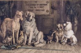 Frank Paton (1855-1909) print - 'Seven Champions of Christendom'. 25cm x 20cm, framed and glazed.