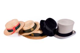 A group of assorted vintage hats.