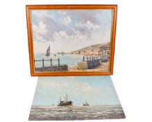 Frank Selman (20th century) - seascape, two oils on board. Both signed lower right, one framed.