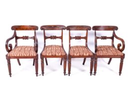 A set of four Regency mahogany chairs (2 + 2).