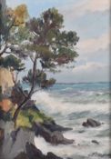 Mediteranean coastal scene - oil on canvas.