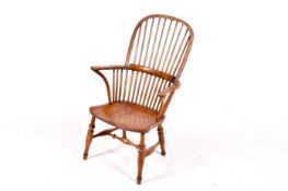 Late 19th/early 20th century elm and ash framed Windsor stickback armchair.