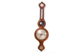 A 20th century mahogany cased wheel barometer, the dial indistinctly signed by a Bristol maker.