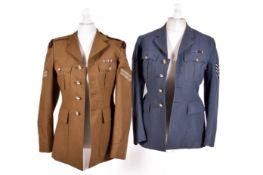 Two British military uniform jackets. Consisting of The Blues and Royals corporal No.