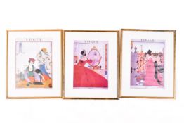 A set of three prints - 'Vogue'. Framed and glazed.