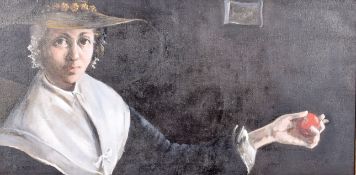 Deborah Jones, (1921-2012), oil on canvas - portrait of a Quaker woman, signed.