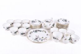 Wedgewood Anemone W4158 porcelain tea set, mostly for eight.