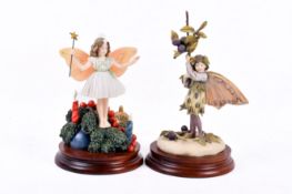 Two Border Fine Arts - fairies, boxed. Consisting of 'Sloe Flower' and 'Millennium Christmas'.