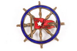 A White Star Line SS Baltic enamel badge.