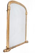 A 19th century arched top overmantel wall mirror.
