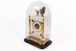 A 19th century alabaster and gilt-metal mounted eight-day mantel clock.