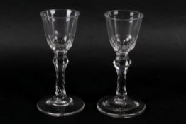 Two Georgian wine glasses.