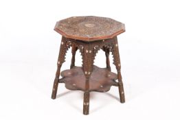 A Syrian side table of hexagonal form.