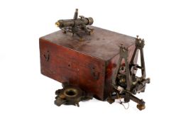 A late 19th century Troughton Simms, London brass and base metal surveyors level.