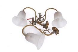 A set of three Victorian gas wall lights.