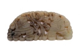 A Chinese pierced jade plaque.
