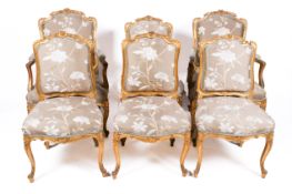 A set of six Louis XV style chairs.