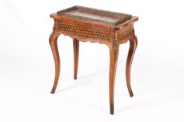 A Victorian inlaid kingswood and marquetry rectangular Jardiniere table.