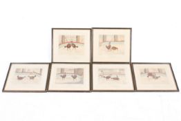 C. R. Stock, a set of six 19th century hand coloured poultry engravings. Published by W.C.