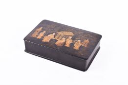A 19th century chinoiserie papier mache box.