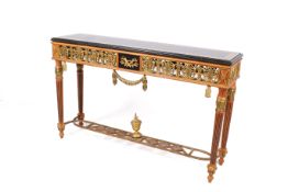A 20th century, French Louis XV style gilt hardwood side table.