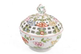 A mid-late 18th century Derby chestnut basket and cover.