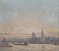 Leonard Foote (20th century), oil on canvas depicting 'Westminster'.