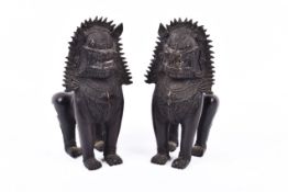 A pair of Thai style bronze lions.