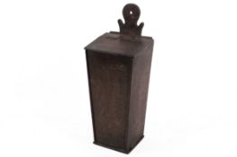 An oak candle box.