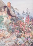 Augustus Charles Wyatt (1863-1933), watercolour, Cottage Garden.